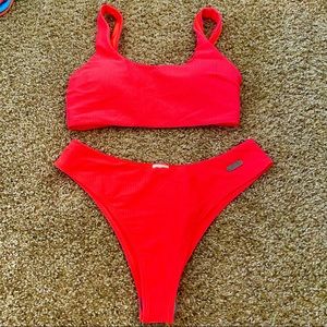 Neon Coral Essence Bikini Set